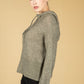 Piotra Knitted Hooded Jumper in Soft Moss