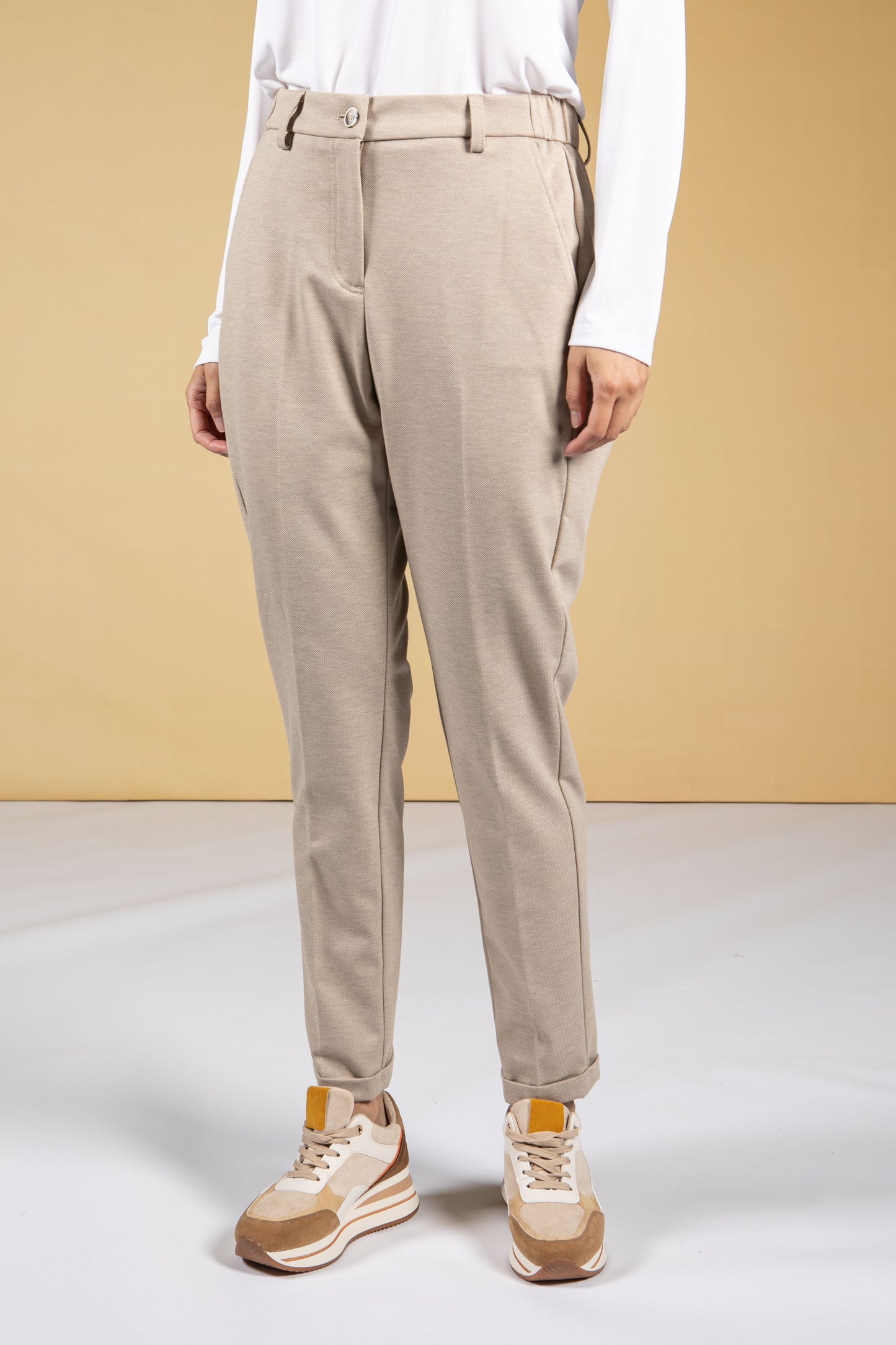 Melina City Trousers in cashmere cream melange