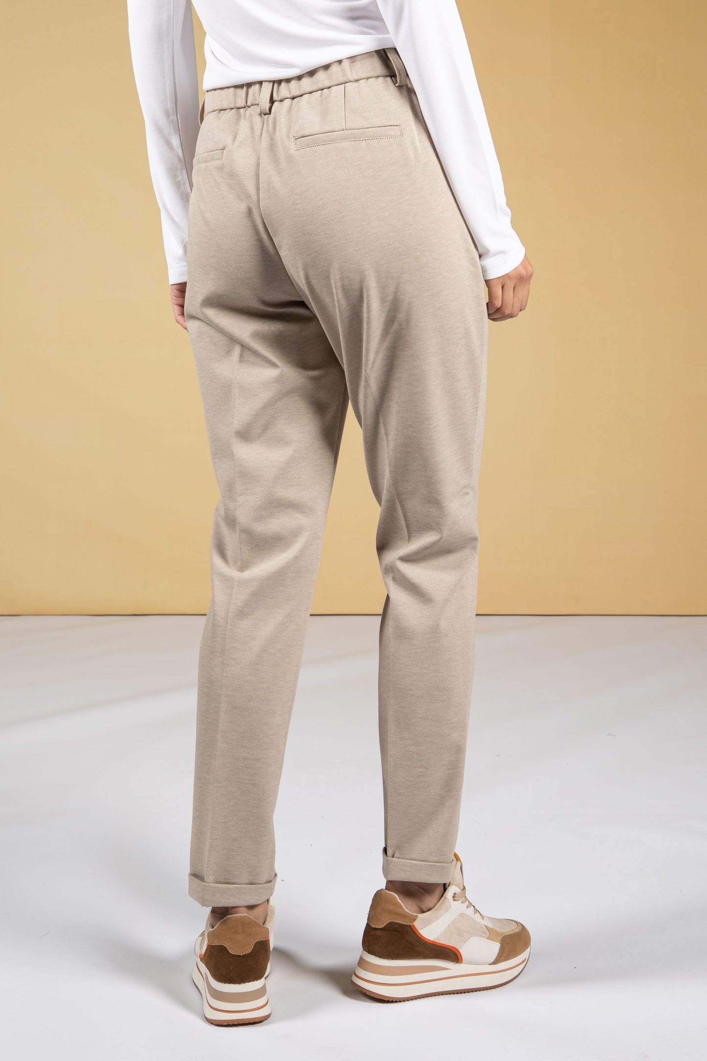 Melina City Trousers in cashmere cream melange