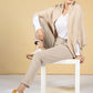 Melina City Trousers in cashmere cream melange