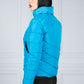 Non Hooded Sports Puffer Jacket in Aqua