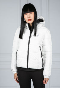 Hooded Spirit Sports Puffer Jacket in White