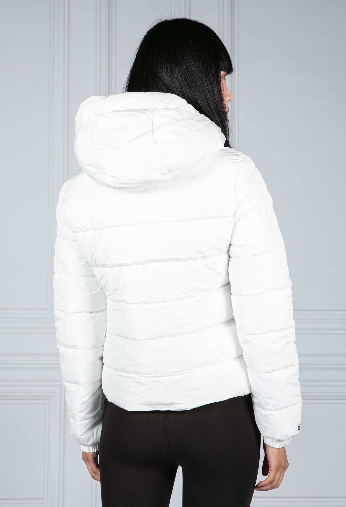 Hooded Spirit Sports Puffer Jacket in White