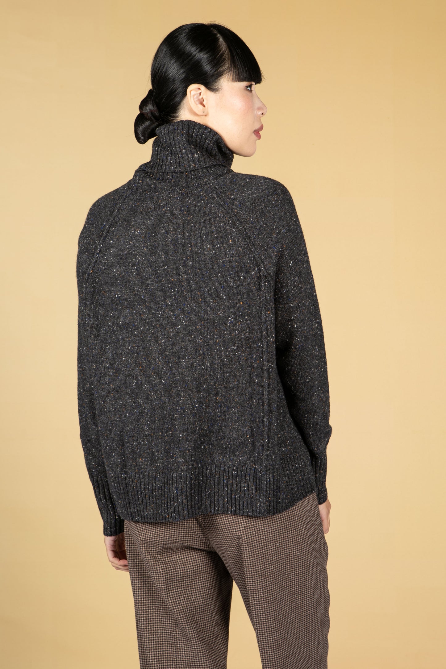 Pjinter Mock-Neck Jumper in slate grey melange