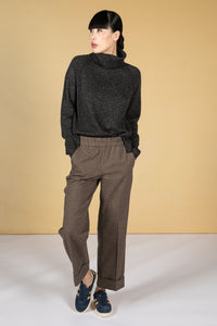 Pjinter Mock-Neck Jumper in slate grey melange