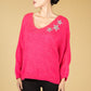 Bright Pink Star Jewelled Knit