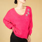 Bright Pink Star Jewelled Knit