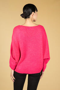 Bright Pink Star Jewelled Knit