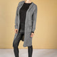 Long Line Knitted Star Cardigan in Mid Grey