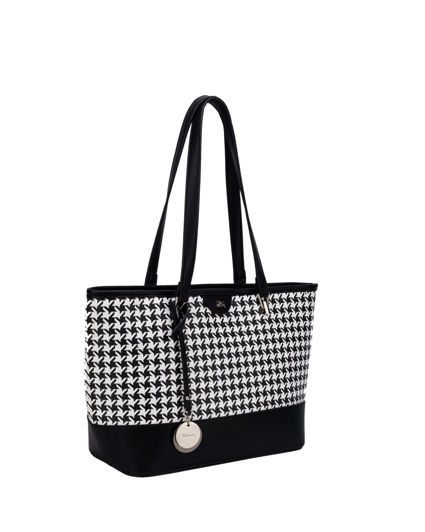 Pessa Shopper Houndstooth Bag