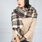 Cream and Grey Check Scarf