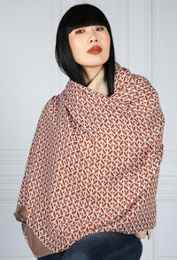 Geometric Rust Scarf