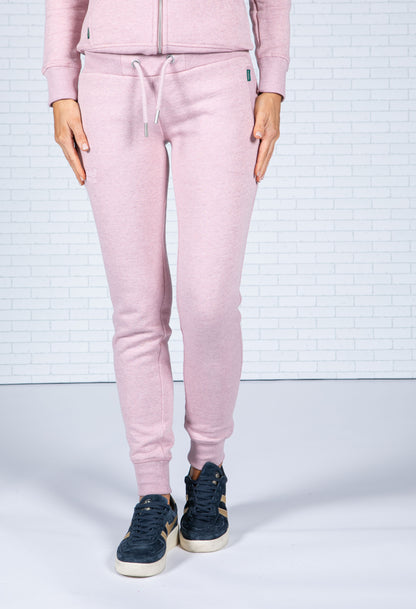 Vintage Logo Embroidered Joggers in Soft Pink Marl