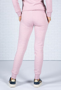 Vintage Logo Embroidered Joggers in Soft Pink Marl