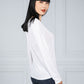 Long Sleeve V-Neck Tee in White