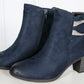 Navy shimmer Ankle Boot