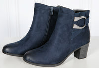 Navy shimmer Ankle Boot