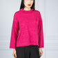 roll neck knit jumper in Magenta