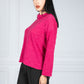 roll neck knit jumper in Magenta