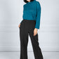 Roll Neck Knit Jumper in Deep Teal