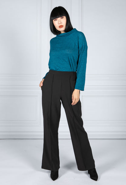 Roll Neck Knit Jumper in Deep Teal