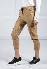 Cargo Style Joggers in Camel