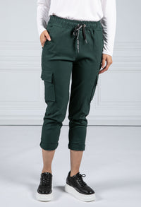 Cargo Style Joggers in Bottle Green