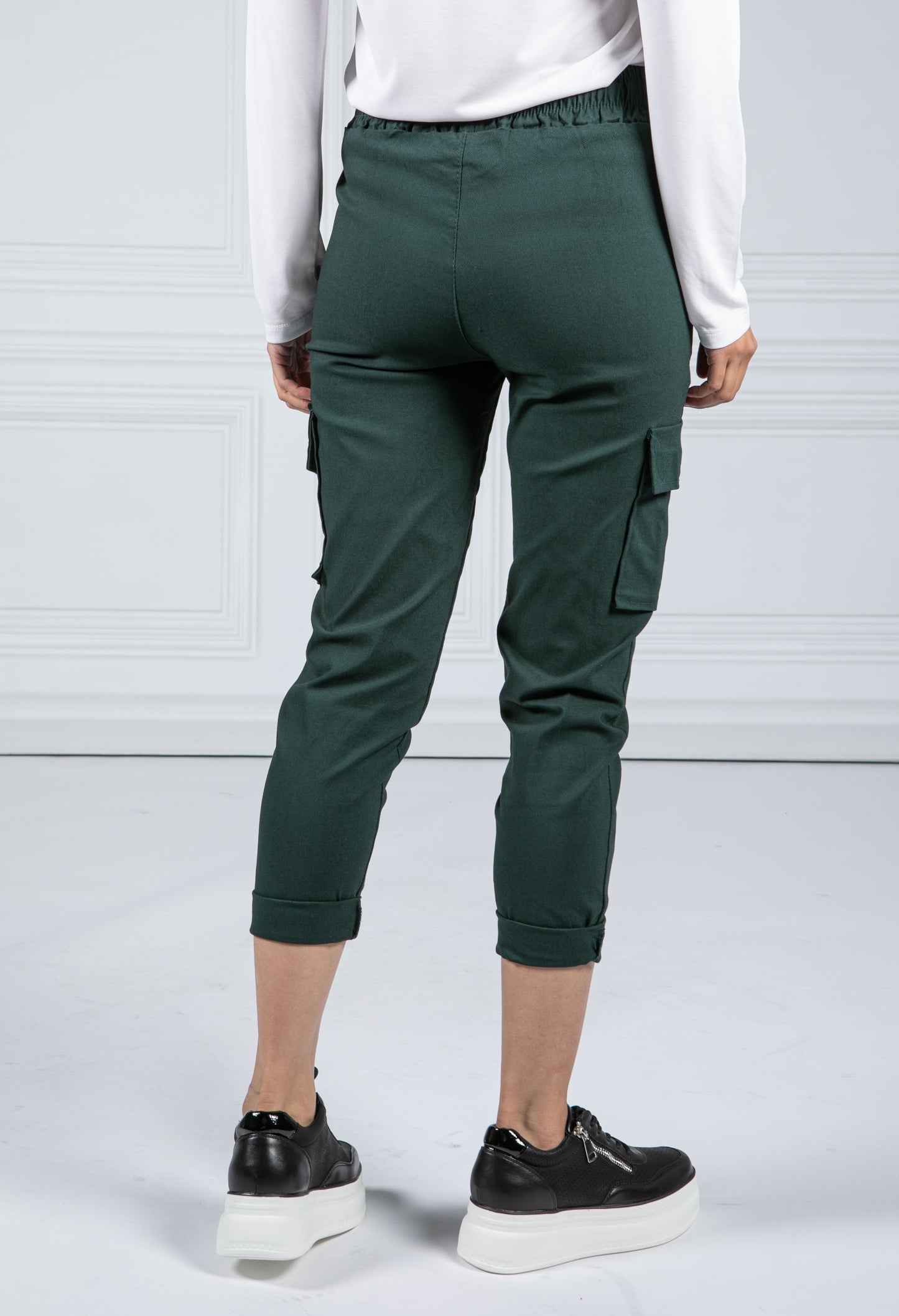 Cargo Style Joggers in Bottle Green