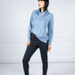 Knitted Jumper with High Collar in Powder Blue