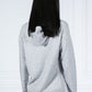 Knitted Hoodie with Side Slits in Soft Grey