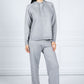 Knitted Hoodie with Side Slits in Soft Grey