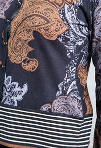 Paisley Print Reversible Cardigan