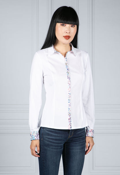 Printed Detail White Shirt