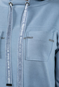 Sweatshirt with Patch Pockets in Cornflower Blue