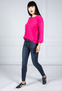 Magenta Crepe Front Top