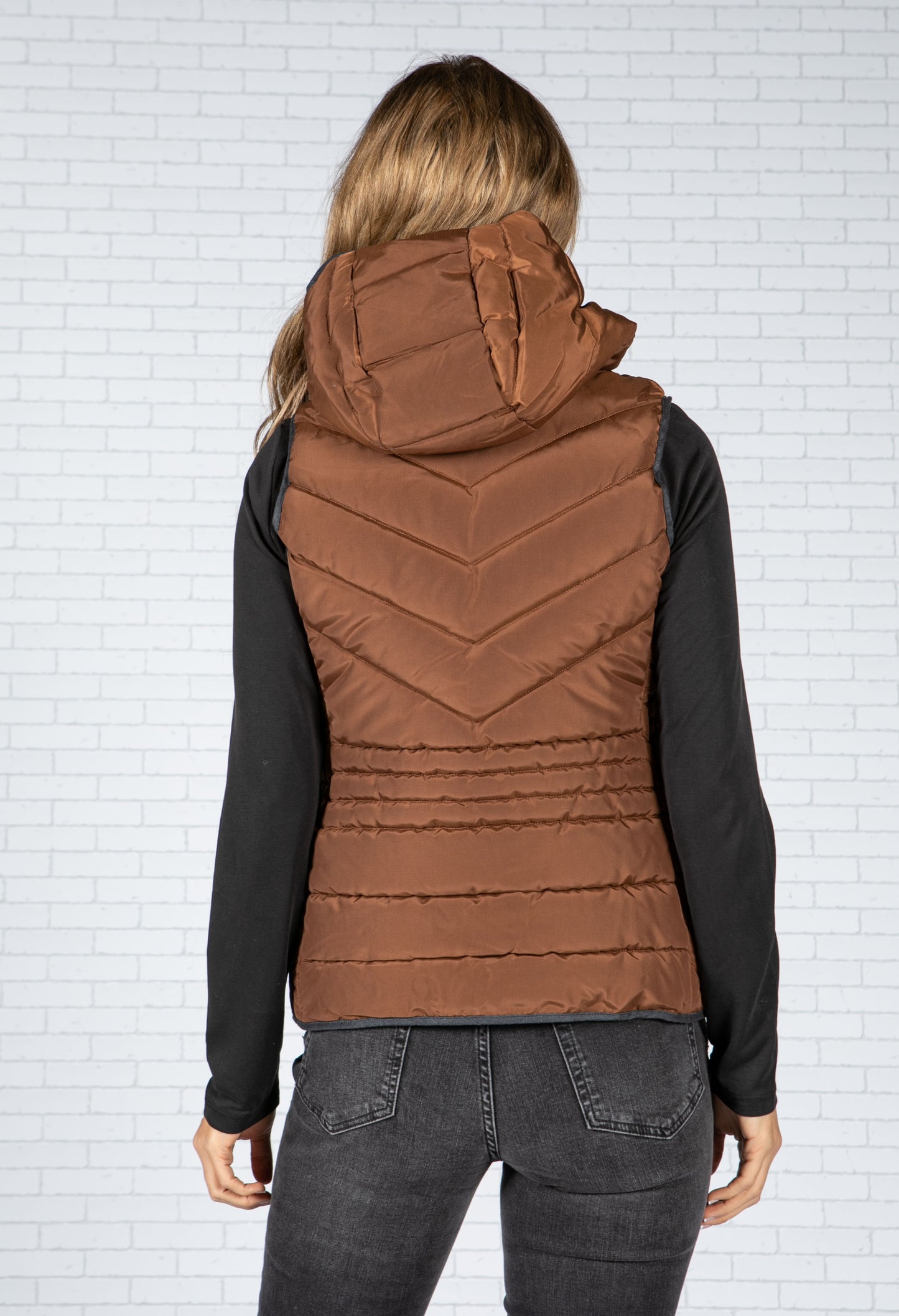 Coffee Hooded Gilet