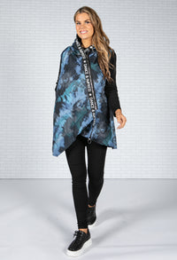 Tie Dye Gilet in Blue Mix