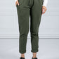 Silky Feel Side Stripe Joggers in Khaki