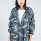 Camo Jacket with Sequin Back in Army Blue