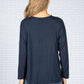 Star Imprint Knit Top in Navy