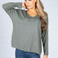 Star Imprint Knit Top in Faded Khaki