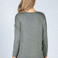 Star Imprint Knit Top in Faded Khaki