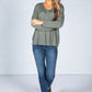 Star Imprint Knit Top in Faded Khaki