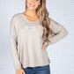 Star Imprint Knit Top in Oatmeal