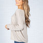 Star Imprint Knit Top in Oatmeal