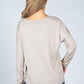 Star Imprint Knit Top in Oatmeal