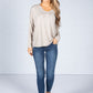 Star Imprint Knit Top in Oatmeal