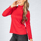 Cashmere Touch Roll Neck Knit in Ruby Red