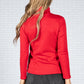 Cashmere Touch Roll Neck Knit in Ruby Red