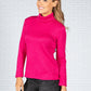 Cashmere Touch Roll Neck Knit in Magenta